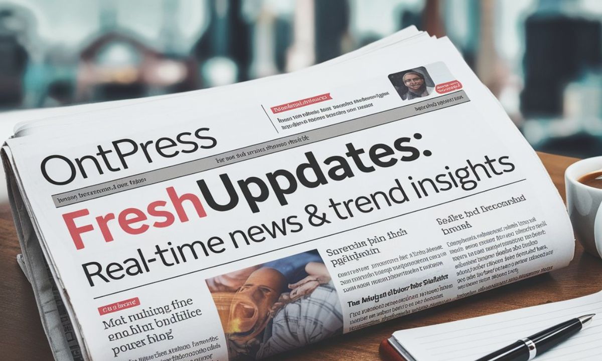 "Ontpress Freshupdates platform showcasing real-time news and trends in various categories"