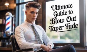 Man with a modern blow out taper fade hairstyle