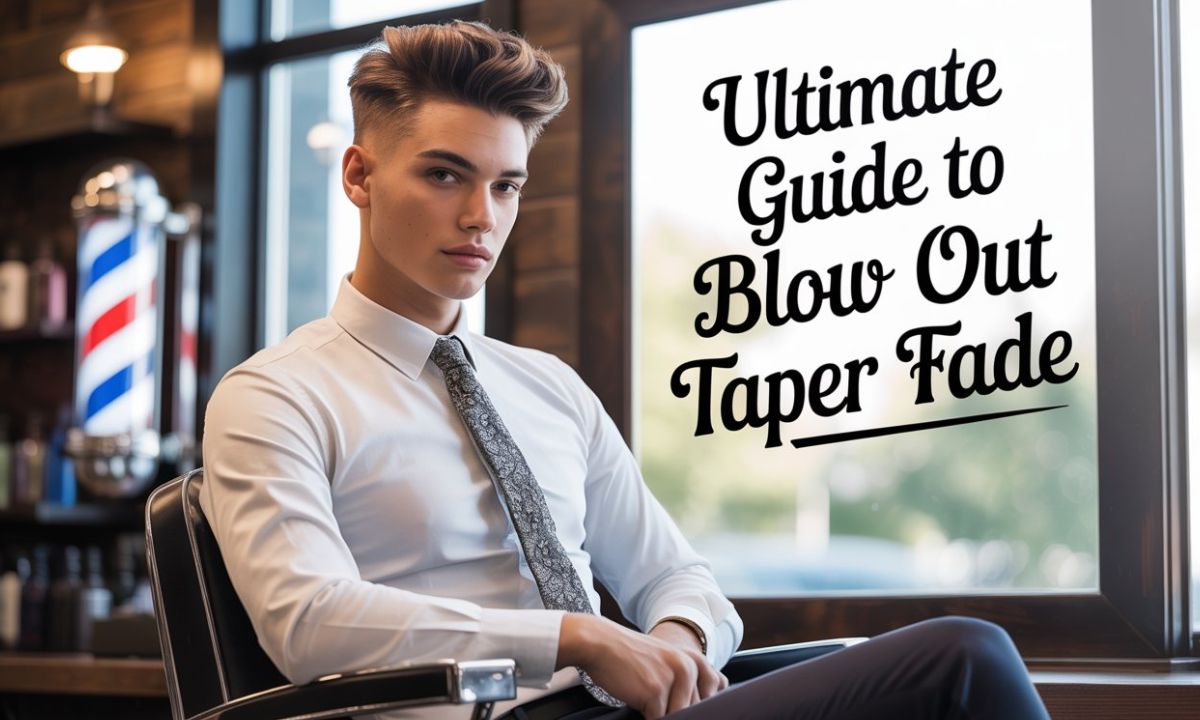 Man with a modern blow out taper fade hairstyle